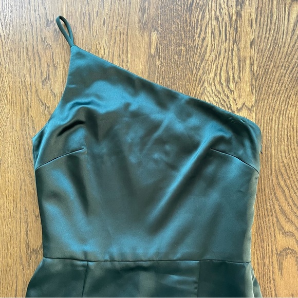 AMSALE KAIA Gown Hunter Green FLUID SATION One Shoulder Size 6 - Picture 3 of 11